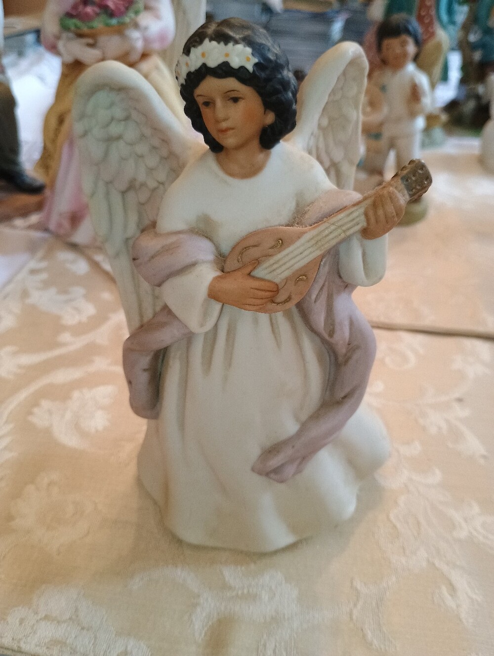 HOMCO 8867 CERAMIC ANGEL 6 x 3.5 Playing Lyre
